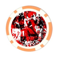 Red Graffiti Poker Chip Card Guard (10 pack) from ArtsNow.com Back