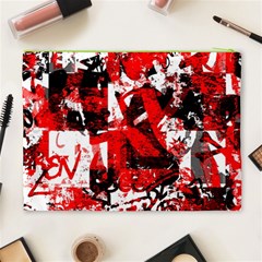 Red Graffiti Cosmetic Bag (XL) from ArtsNow.com Back