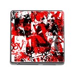 Red Graffiti Memory Card Reader with Storage (Square)