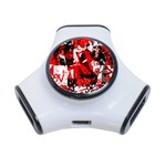 Red Graffiti 3-Port USB Hub