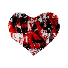 Red Graffiti 16  Premium Heart Shape Cushion  from ArtsNow.com Back