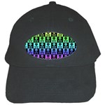 Rainbow Skull Checkerboard Black Cap