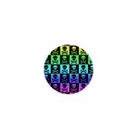 Rainbow Skull Checkerboard 1  Mini Magnet