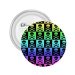Rainbow Skull Checkerboard 2.25  Button