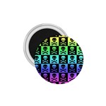 Rainbow Skull Checkerboard 1.75  Magnet