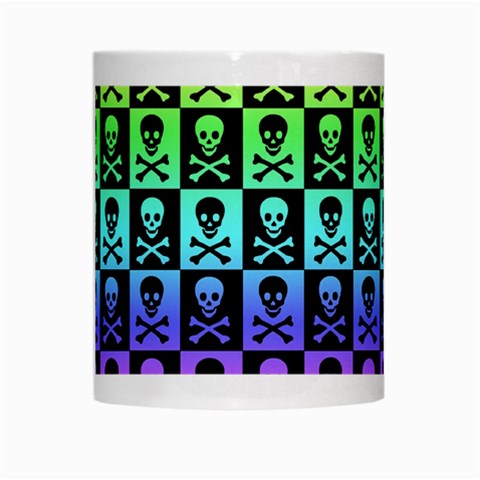 Rainbow Skull Checkerboard White Mug from ArtsNow.com Center