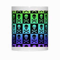 Rainbow Skull Checkerboard White Mug from ArtsNow.com Center