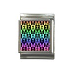 Rainbow Skull Checkerboard Italian Charm (13mm)