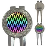 Rainbow Skull Checkerboard 3-in-1 Golf Divot