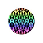 Rainbow Skull Checkerboard Magnet 3  (Round)
