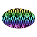 Rainbow Skull Checkerboard Magnet (Oval)