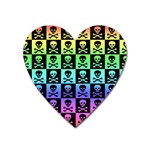 Rainbow Skull Checkerboard Magnet (Heart)