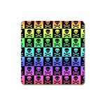 Rainbow Skull Checkerboard Magnet (Square)
