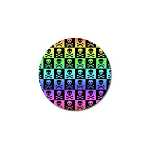 Rainbow Skull Checkerboard Golf Ball Marker from ArtsNow.com Front
