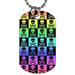 Rainbow Skull Checkerboard Dog Tag (Two Sides)