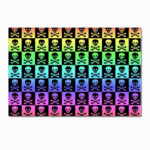 Rainbow Skull Checkerboard Postcards 5  x 7  (Pkg of 10) from ArtsNow.com Front