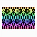 Rainbow Skull Checkerboard Postcards 5  x 7  (Pkg of 10)