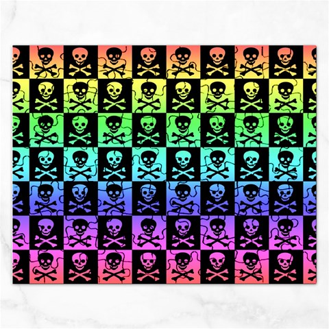 Rainbow Skull Checkerboard Jigsaw Puzzle (Rectangular) from ArtsNow.com Front