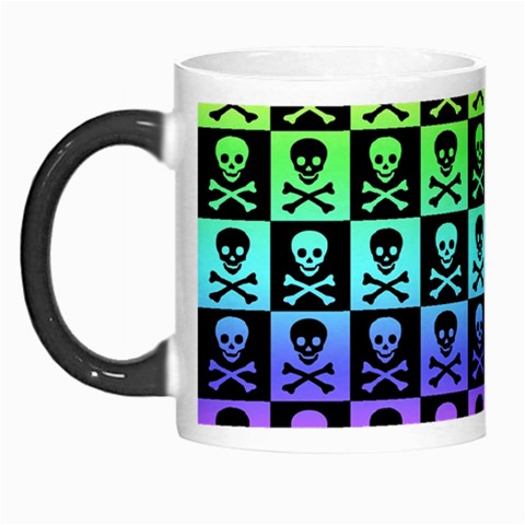 Rainbow Skull Checkerboard Morph Mug from ArtsNow.com Left