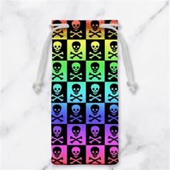 Rainbow Skull Checkerboard Jewelry Bag from ArtsNow.com Back