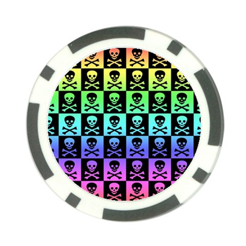 Rainbow Skull Checkerboard Poker Chip Card Guard from ArtsNow.com Front