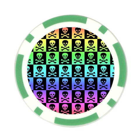 Rainbow Skull Checkerboard Poker Chip Card Guard from ArtsNow.com Front