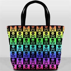 Rainbow Skull Checkerboard Bucket Bag from ArtsNow.com Back