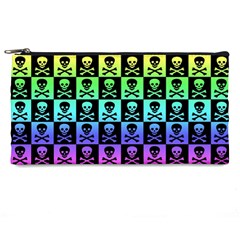 Rainbow Skull Checkerboard Pencil Case from ArtsNow.com Front