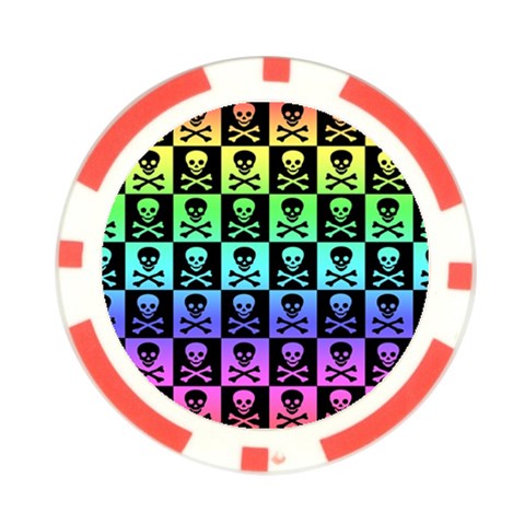 Rainbow Skull Checkerboard Poker Chip Card Guard (10 pack) from ArtsNow.com Front