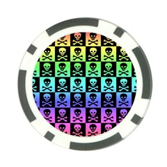 Rainbow Skull Checkerboard Poker Chip Card Guard (10 pack) from ArtsNow.com Front