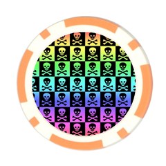 Rainbow Skull Checkerboard Poker Chip Card Guard (10 pack) from ArtsNow.com Back
