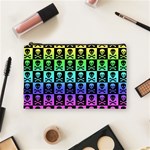 Rainbow Skull Checkerboard Cosmetic Bag (Medium)
