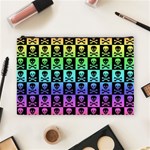 Rainbow Skull Checkerboard Cosmetic Bag (Large)