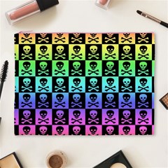 Rainbow Skull Checkerboard Cosmetic Bag (XL) from ArtsNow.com Front