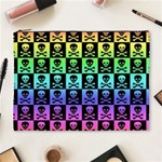 Rainbow Skull Checkerboard Cosmetic Bag (XL)