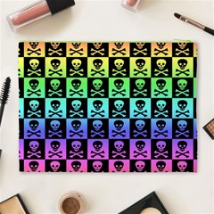 Rainbow Skull Checkerboard Cosmetic Bag (XL) from ArtsNow.com Back
