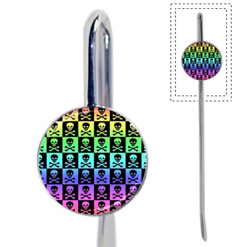 Rainbow Skull Checkerboard Book Mark from ArtsNow.com Front
