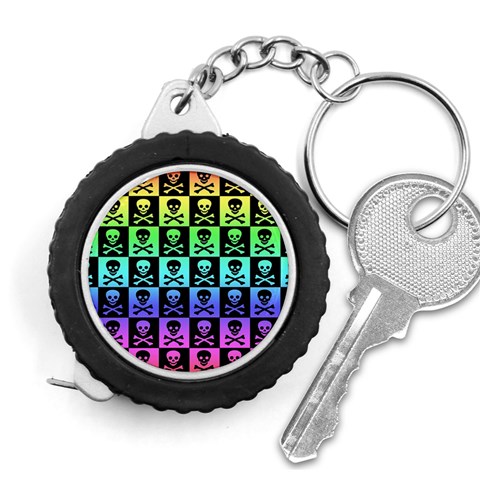 Rainbow Skull Checkerboard Measuring Tape from ArtsNow.com Front