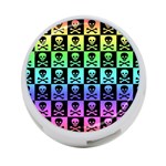 Rainbow Skull Checkerboard 4-Port USB Hub (One Side)