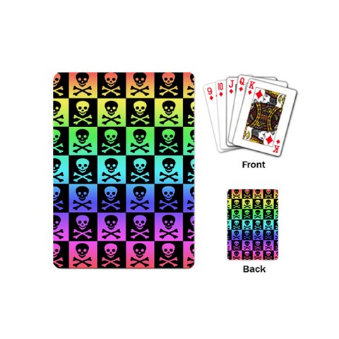 Rainbow Skull Checkerboard Playing Cards (Mini) from ArtsNow.com Back