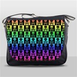 Rainbow Skull Checkerboard Messenger Bag
