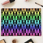 Rainbow Skull Checkerboard Cosmetic Bag (XXL)