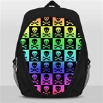 Rainbow Skull Checkerboard Backpack Bag
