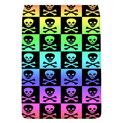Rainbow Skull Checkerboard Removable Flap Cover (Small) from ArtsNow.com Front
