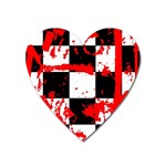 Checkerboard Splatter Magnet (Heart)