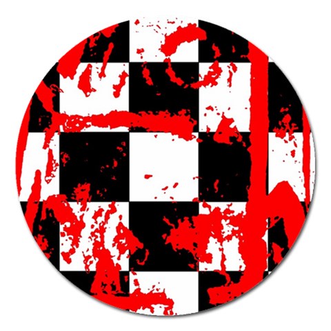 Checkerboard Splatter Magnet 5  (Round) from ArtsNow.com Front