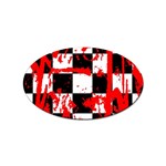 Checkerboard Splatter Sticker Oval (10 pack)