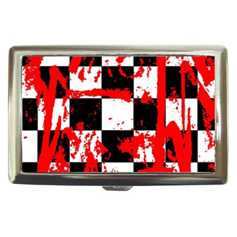 Checkerboard Splatter Cigarette Money Case from ArtsNow.com Front