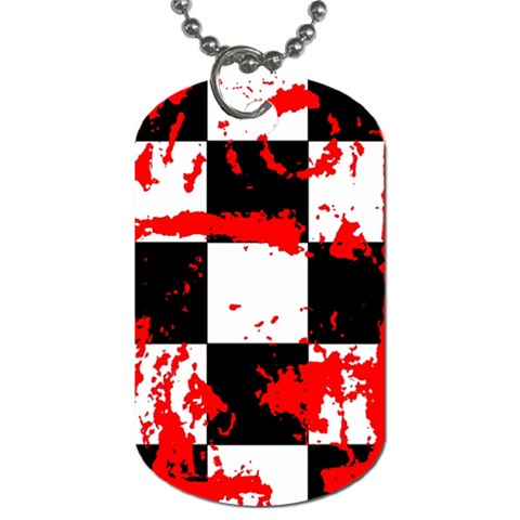 Checkerboard Splatter Dog Tag (Two Sides) from ArtsNow.com Front