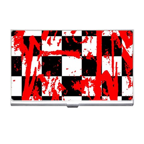 Checkerboard Splatter Business Card Holder from ArtsNow.com Front